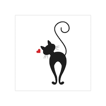 Kalpli Kedi Folyo Sticker Derstv736 100cm Uzunluk Siyah