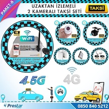 Taksi Kamera Seti 8 Uzaktan İzlemeli 2 Kameralı Wifi 4g 1 Tb Har