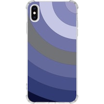 Printify Iphone X Uyumlu Köşe Korumalı Antişok Kapak Renk Cümbüşü Tasarımlı Şeffaf Silikon Kılıf Lila