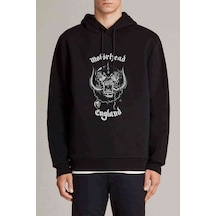 Motorhead Baskılı Siyah Erkek Örme Kapşonlu Sweatshirt (531000613)