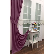 Evdepo Home Deniz Soft Pileli Fon Perde Koyu Lila
