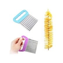 Özel Tutacaklı Şekilli Sebze Ve Meyve Kesme Aleti Cips Doğrayıcı Royaleks-35126 Metal