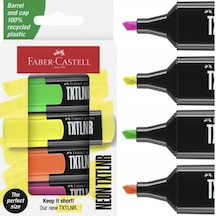 Faber Castell Fosforlu Kalem Mini Neon 4'lü Set - 154204 Çok Renkli