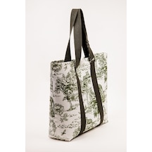 Fabric Craft Bag Plaj Çantası Kadın Omuz Çantası Duck Kumaş İçi Astarlı Mıknatıslı 50x43 Cm Yeşil