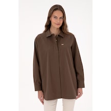 U.s. Polo Assn. Kadın Kahverengi Gömlek Desenli 50316399-vr029 Kahverengi