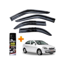 Hyundai Accent Era Mügen Cam Rüzgarlığı 2005-2011 Arası 4 Lü Takım +500ml Lastik Parlatıcı