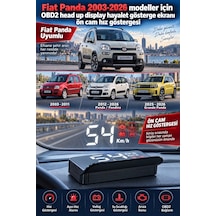 Fiat Panda 2003-2026 Modeller İçin Obd2 Head Up Display Hayalet Gösterge Ekranı Ön Cam Hız Göstergesi