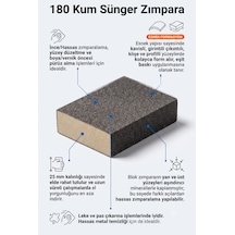 180 Kum Sünger Takoz Zımpara 100x75x25 Mm - Esnek Blok Hassas Yüzey, Leke/pas Çıkarma Ve Boya Öncesi Zımparası