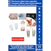 Konforlu Horlama Azaltıcı Rahat Nefes Alıp Verme Uyku Horlama Önleyici Burun Delik Aparatı 20 Adet