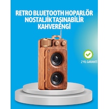 Retro - 434 - Bluetooth Hoparlör Ahşap Görünümlü 5w Çift - Shopılke - Stereo Ses