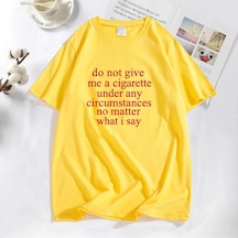 Flood Of Style Ne Dersem Söyleyeyim Bana Bir Sigara Vermeyin Lanetlenmiş Erkek T-shirt Komik Rahat O Boyun Y Sarı