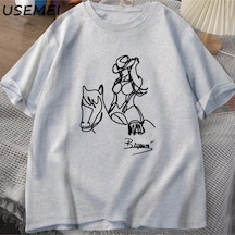 Flood Of Style Beyonce Rönesans Dünya Turu T-shirt Erkek Kadın Pamuk Baskı T-shirt Yaz Rahat Kısa Kollu Tee Gri
