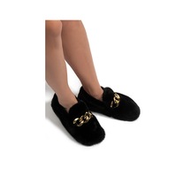 Angel Kadın Peluş Ev Ayakkabısı Siyah 37/41 Siyah