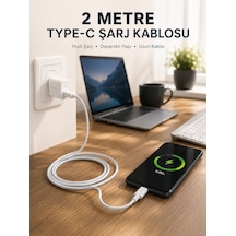 Hızlı Şarj Destekli 2 Metre Type-c Kablo - Lisinya