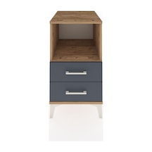Kronos Komodin Tek Raflı 2 Çekmeceli 44x59x80 Çam-antrasit Çam