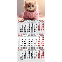 2026 Yılı Gemici Takvimi- Pembe Kazaklı Yavru Kedi