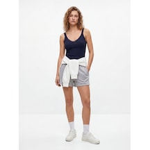 LTB Basic Beli Lastikli Gri Şort Çok Renkli