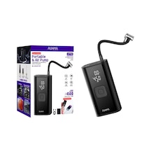 Hava Kompresörü, 150 Psı Dijital Göstergeli Oto Kompresör, Araba, Motosiklet, Bisiklet Ve Top İçin, Taşınabilir Şarjlı Kullanım, Fener Işığı, 4500 Mah Batarya, 3 Farklı Başlık Psı,kpa,bar,kg/cm²