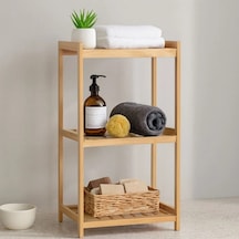 Lb 3 Katlı Çok Amaçlı Ahşap Bambu Raf Organizer 36x32x80 Cm Çok Renkli