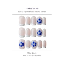 15'li Beyaz Orta Balerin Obl1476 Tekrar Kullanılabilir El Yapımı Protez Takma Tırnak S