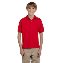 Tezzgelsin Erkek Çocuk Polo Yaka Kısa Kol Okul T-shirt Kırmızı
