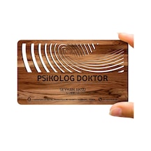 Kişiye Özel Mesleki Psikolog Doktor Ahşap Kartvizit (Model 1-4) 5
