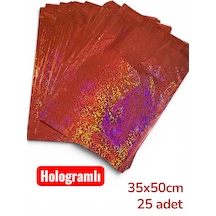 Hologramlı Hediye Paketi 25 Adet 35x50 Kırmızı Hazır Yapışkanlı Hediye Poşeti