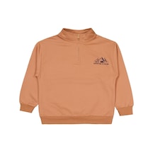 Civil Boys Mountaın Baskılı 10-13 Yaş Sweatshirt - Turuncu Tarçın