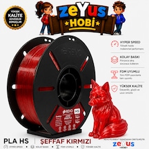 Generic Pla Hs Hyper Speed Filament Şeffaf Kırmızı 1.75 Mm 1000 Gr