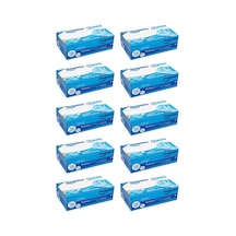 Dolphin Tek Kullanımlık Lateks Mavi Pudrasız Nitril Muayne Eldiveni Medium Orta Boy 100'lü 10 Paket