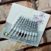 Vıp Kalite Burgulu Gümüş Pasta Mumu Gümüş Doğum Günü Mumu 10 Adet Gümüş Mum Decor Silver Bırthday Candle