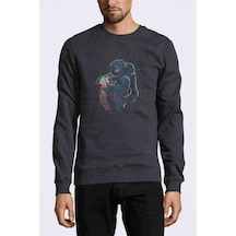 Dynamic Amoled Astoronot Baskılı Erkek Sweatshirt