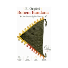 El Örgüsü Saç Bandanası Bohem Yazlık Bandana Ayarlanabilir Kadın Saç Aksesuarı Haki