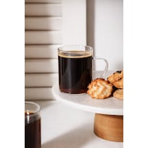 6 Lı Borosilikat Cam Kupa Bardak Isıya Dayanıklı Şeffaf Cam Çay & Kahve Bardağı 8,5 Cm X 6 Cm Renksiz
