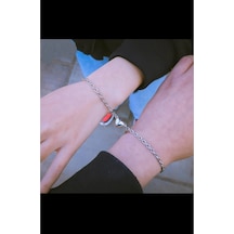 Limezon Mıknatıslı Kalp Sevgili Bilekliği Gümüş Limezon Mıknatıslı Kalp Sevgili Bilekliği Gümüş