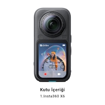 Insta360 X6 Standard Bundle 8k 50 Fps 360 Aksiyon Kamerası, Çift 1/1.1 İnç Sensör, 120 Mp, Dolby Vision - Midnight Black Siyah