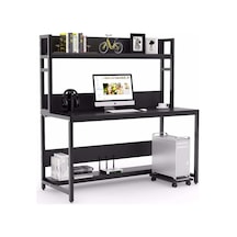 Zizuva Zizuva Tasarım Ev Ofis Raflı Kitaplıklı Metal Çalışma Masası Ve