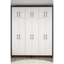 Diva 12 Kapaklı Modern Beyaz Gardırop Xl