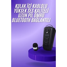 Makaralı - 15 - Bluetooth Kulakiçi Yaka Kulaklığı - Flzdgnkr - Kablosuz Kulaklık