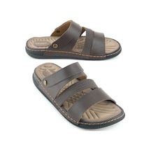 Gezer Yazlık Erkek Suni Deri Rahat Taban Sandalet Terlik Kahve Kahverengi Gezer Yazlık Erkek Suni Deri Rahat Taban Sandalet Terlik Kahve Kahverengi