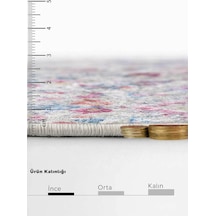 Kaymaz Taban Yıkanabilir Halı Mutfak, Salon, Yatak Odası İçin Modern Dijital Baskı Halı Slnhalı01 - 0001 Çok Renkli