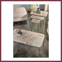 Storeşahin Zigon Sehpa Kr Ve Orta Sehpa Kr Set Siyah Ayak Efes Tel 1103 Shn0720