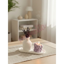 Mumelia Lavender Bubble - Doğal Soya Taştozu Tasarım Mum Seti .