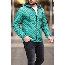 Tarzyeri Unisex Kapüşonlu İçi Astarlı Yağmurluk - Zümrüt 001