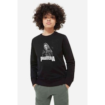 Tshirthane Pantera Dimebag Scratch Baskılı Unisex Çocuk Siyah Sweatshirt