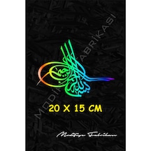 Osmanlı Tuğrası Sticker Folyo - Hologram - 20 X 15 Cm