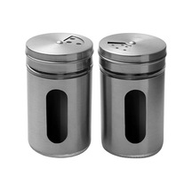 2 Adet Baharatlık Tuzluk Karabiberlik 3 Ayarlı Başlık, Cam Paslan