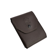David Polo Hakiki Deri Bol Kartlıklı Kullanışlı Unisex Kartlık Cüzdan Acı Kahverengi