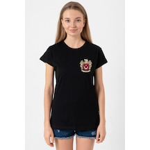 Türk Kurt Milli Arma Siyah Kadın Tshirt SIYAH