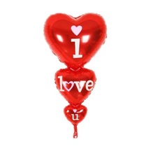 40" Folyo Kalp Balon " I Love U " - Kırmızı Kırmızı